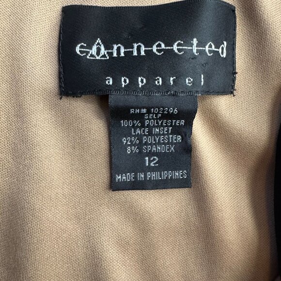 Connected Apparel Babydoll Y2K Faux Wrap Dress 12 Empire Waist Prom Lace Overlay - Picture 4 of 7